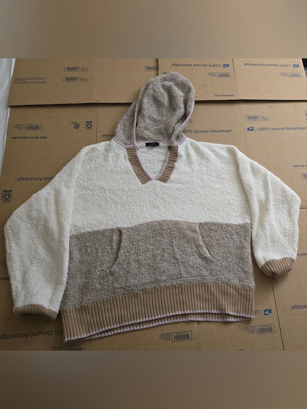 J. Crew Colorblock sweater-hoodie, Size L/XL
